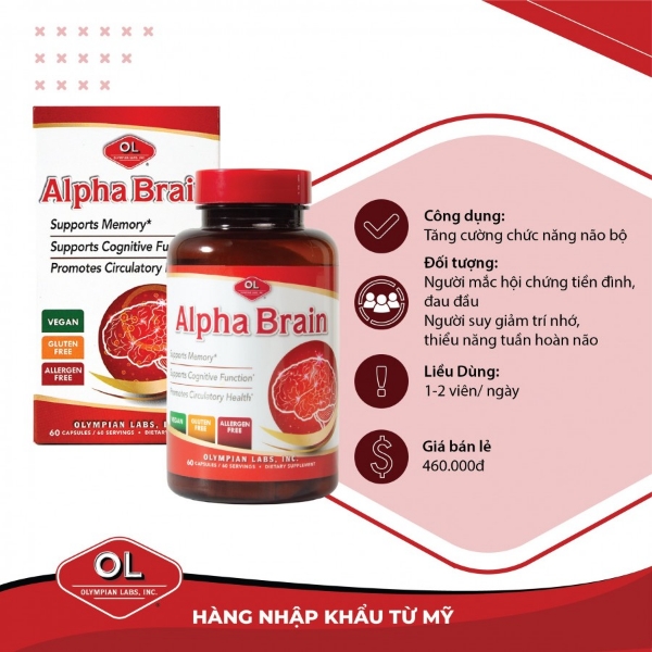 Ảnh của Alpha Brain - Viên uống bổ não, hỗ trợ tuần hoàn não 