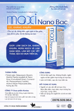 Ảnh của Gel bôi Maxi Nano bạc hỗ trợ làm sạch da, giảm thâm mụn Tub 25g