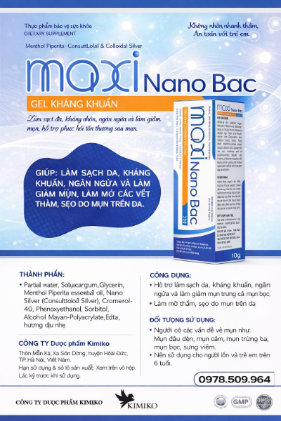 Ảnh của Gel bôi Maxi Nano bạc hỗ trợ làm sạch da, giảm thâm mụn Tub 25g
