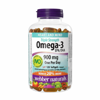 Ảnh của [HÀNG NHẬP KHẨU] Viên Uống Dầu Cá Webber Naturals Omega-3 Triple Strength 900mg Lọ 120 Viên