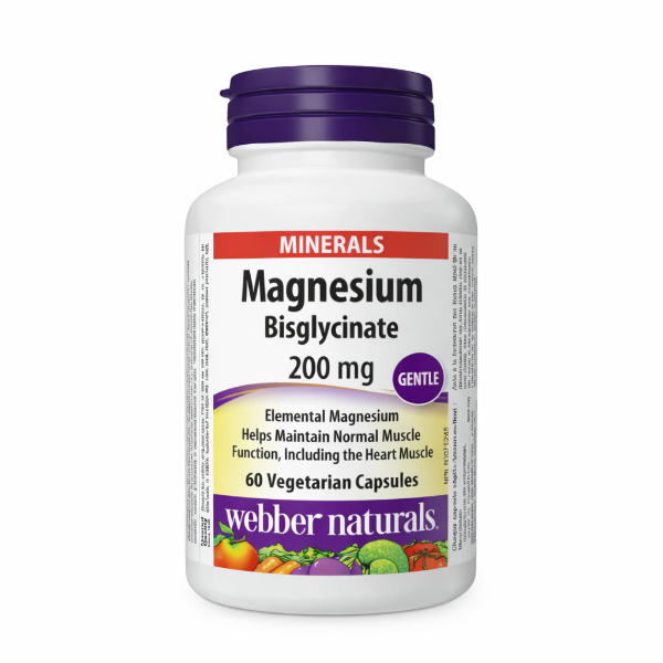 Ảnh của [HÀNG NHẬP KHẨU] Viên uống Webber Naturals Magnesium Bisglycinate 200mg - Hỗ Trợ Xương Răng Lọ 60v