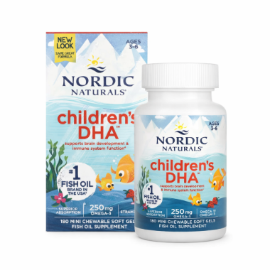 Ảnh của [HÀNG NHẬP KHẨU] Viên dầu cá  dạng nhai Cho Bé Nordic Naturals Children's DHA Vị Dâu cho bé 3-6 tuổi