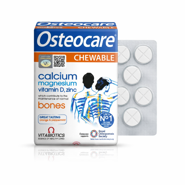 Ảnh của [HÀNG NHẬP KHẨU] Kẹo nhai Osteocare Chewable bổ sung canxi  cho bé từ 9 tuổi (30 viên)