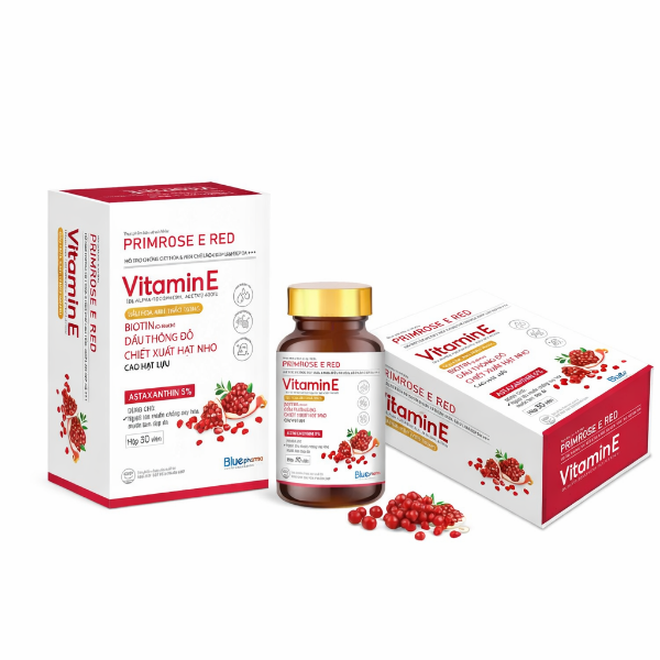 Ảnh của Vitamin E đỏ  Primrose red hạn chế lão hóa, làm đẹp da Lọ 30 viên